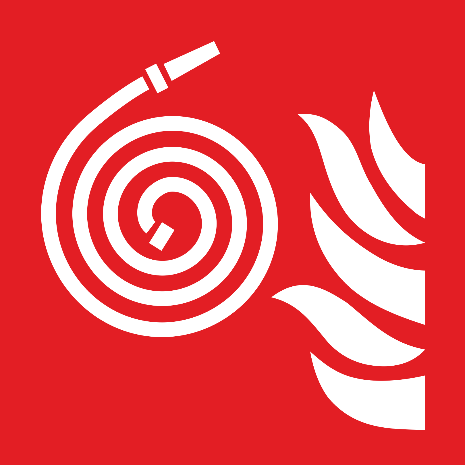 Unconnected fire hose 