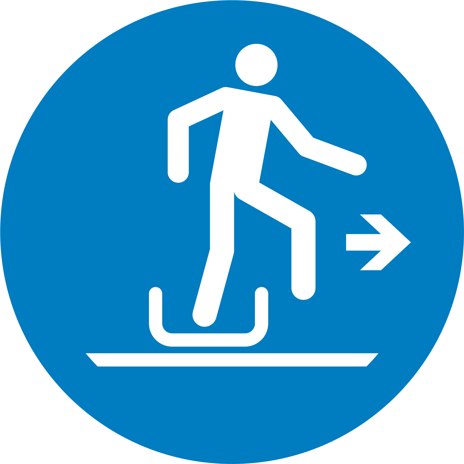 exit sled-toboggan to the right 