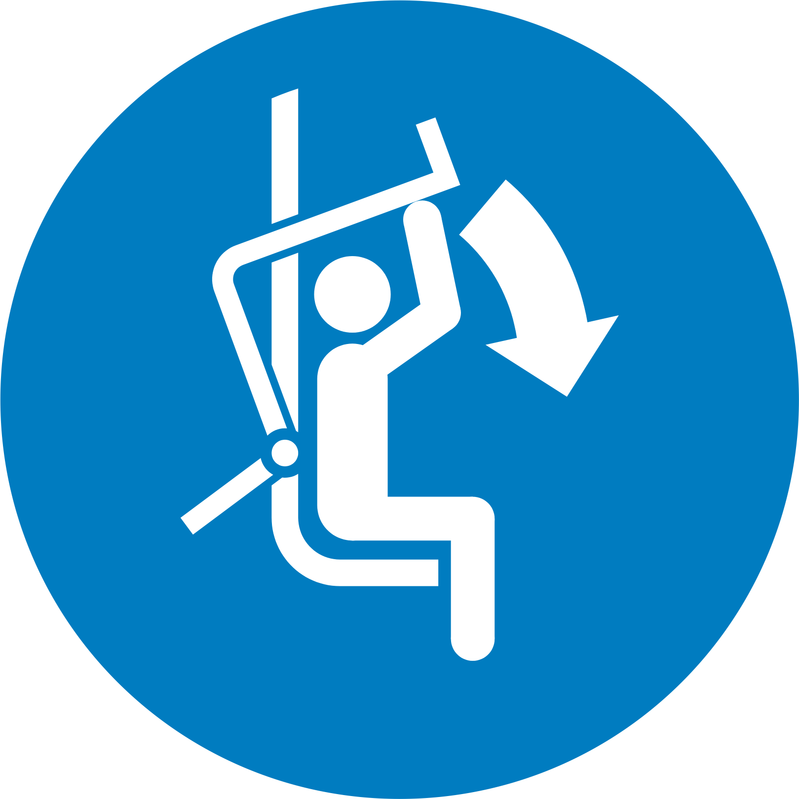 lower safety restraining bar on ski chairlift 