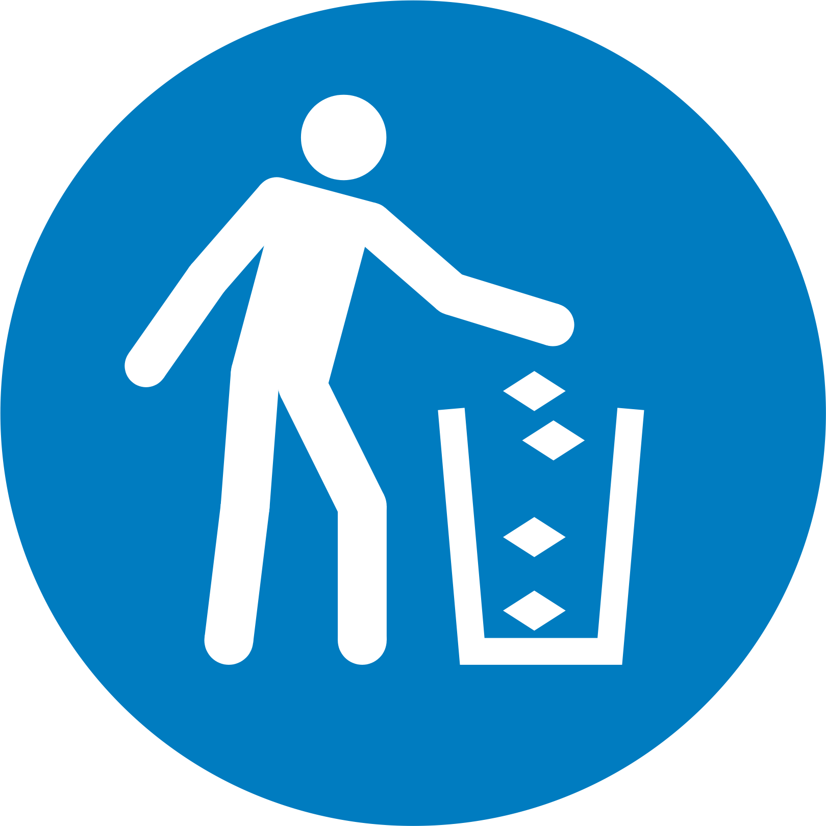 place trash in the bin 
