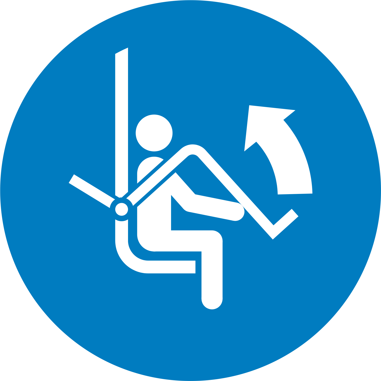 raise safety restraining bar on ski chairlift 