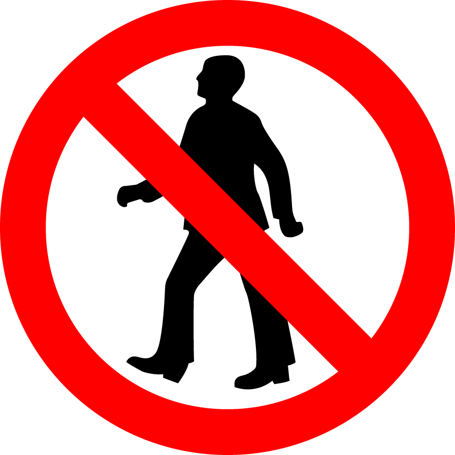 Pedestrians prohibited