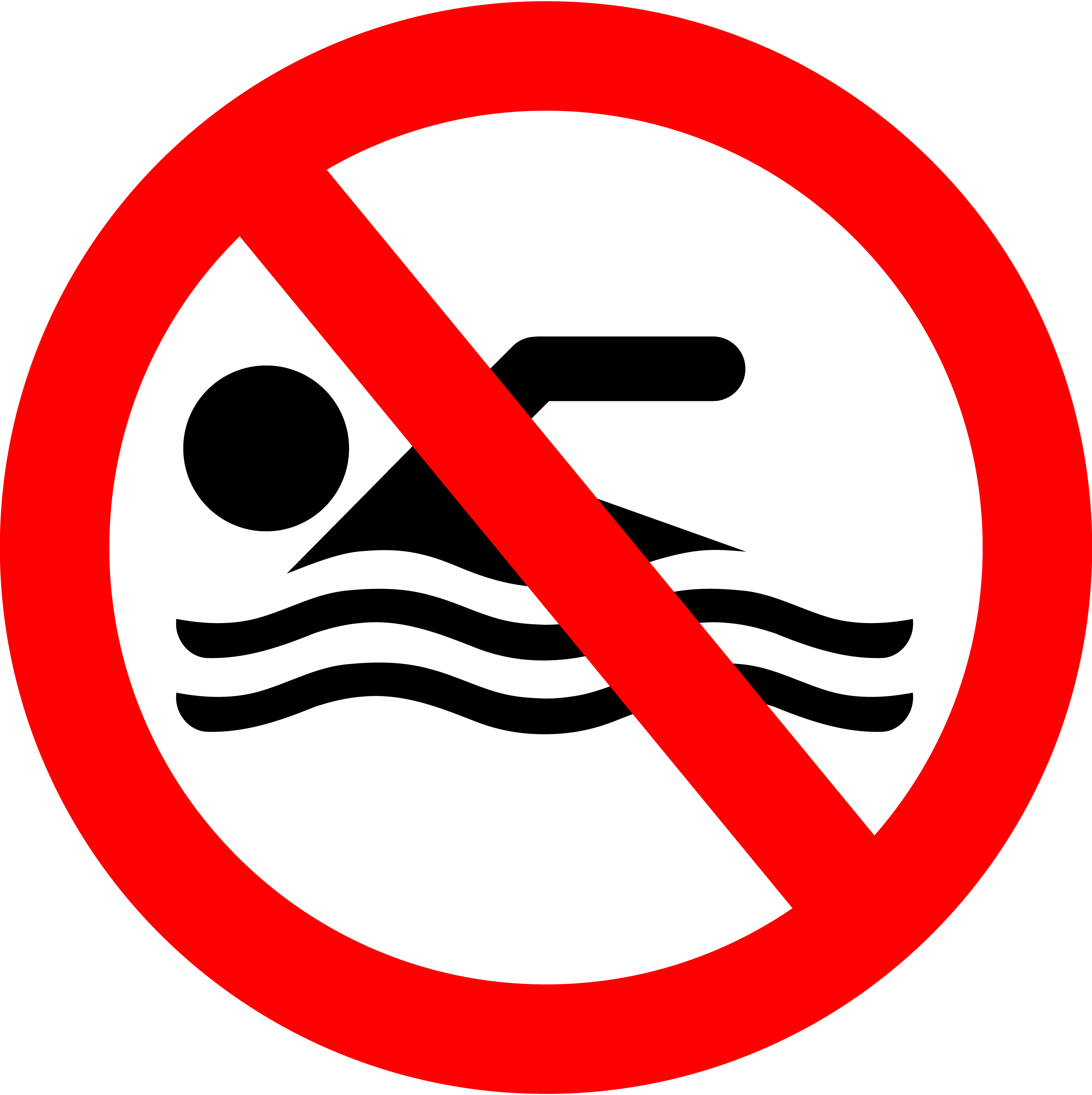 No swimming