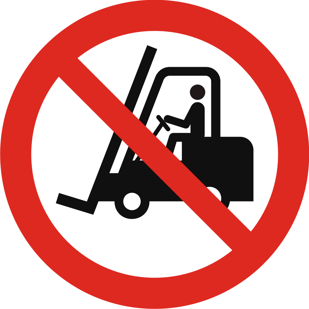 No access for forklifts or other industrial vehicles