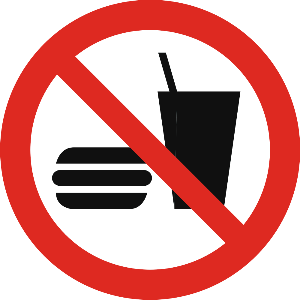 No eating or drinking