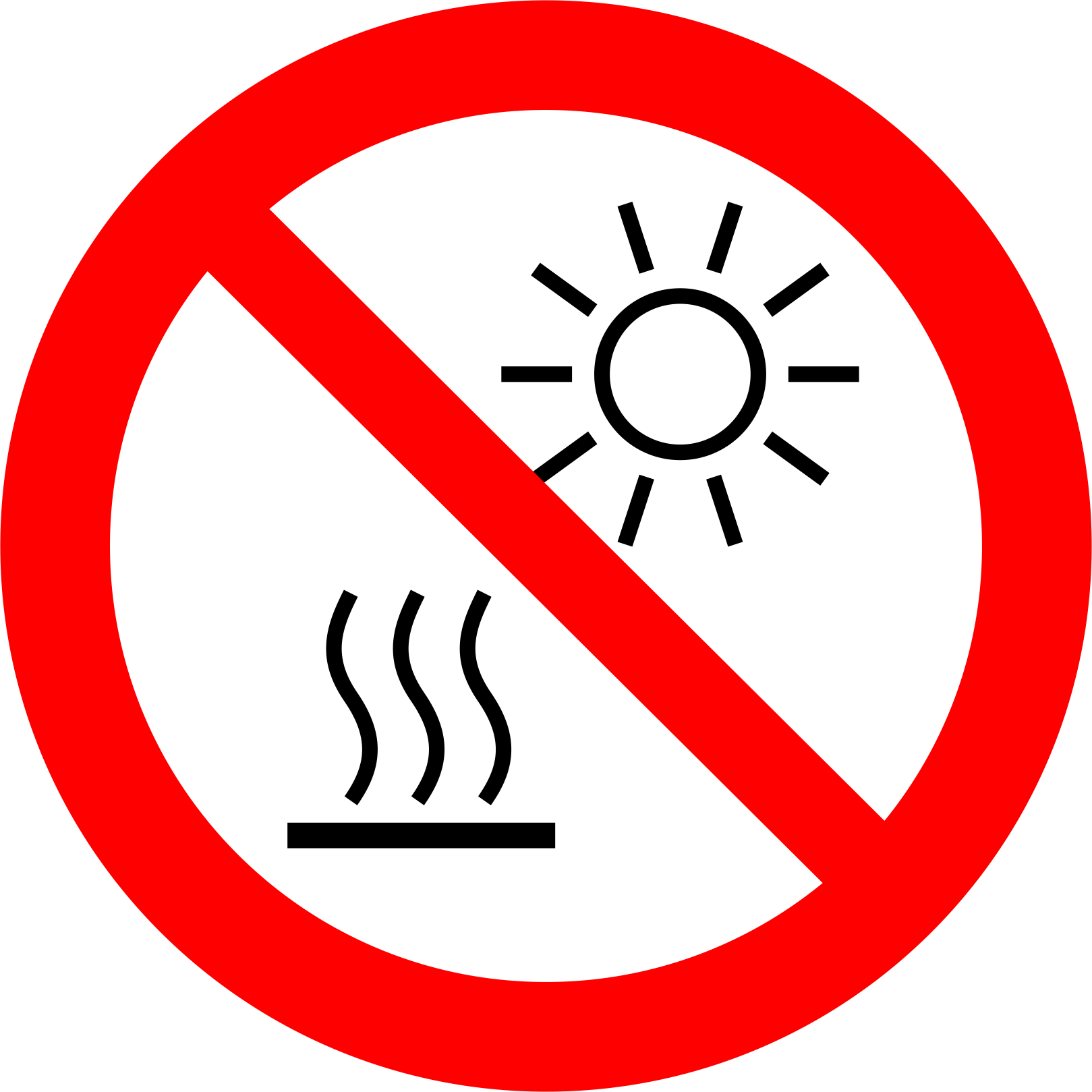 Do not expose to direct sunlight or hot surface 