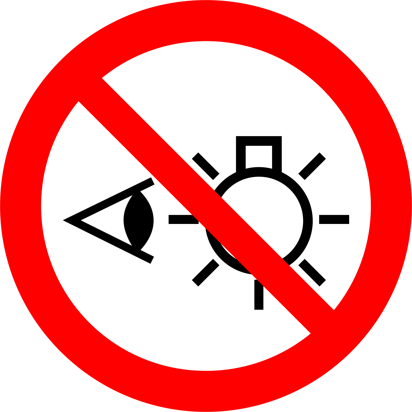Do not stare at light source 