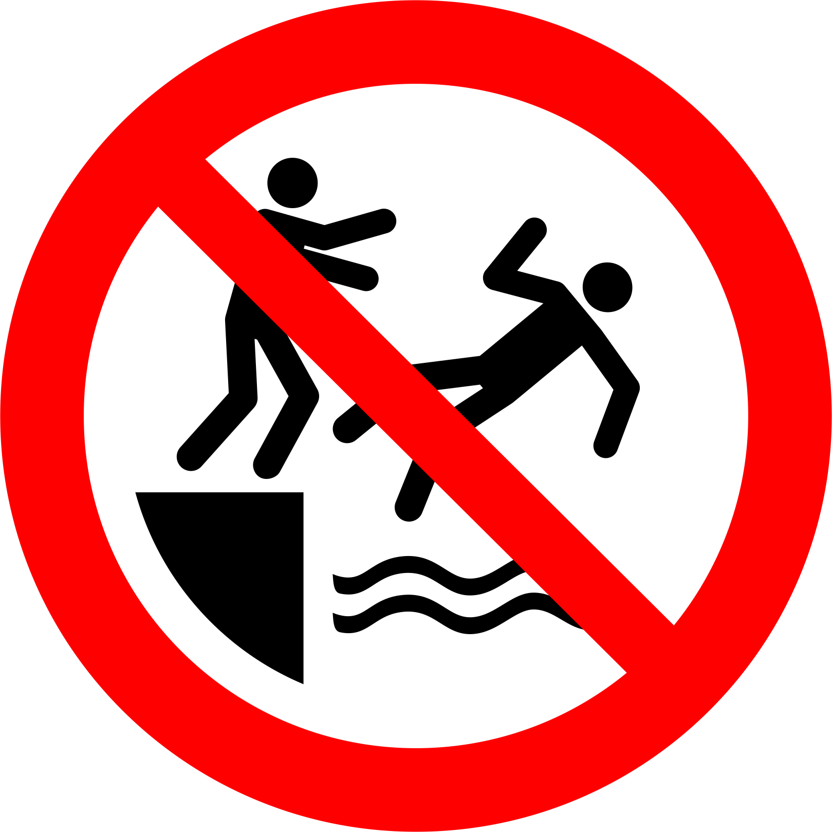 No pushing into water 