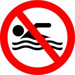 No swimming