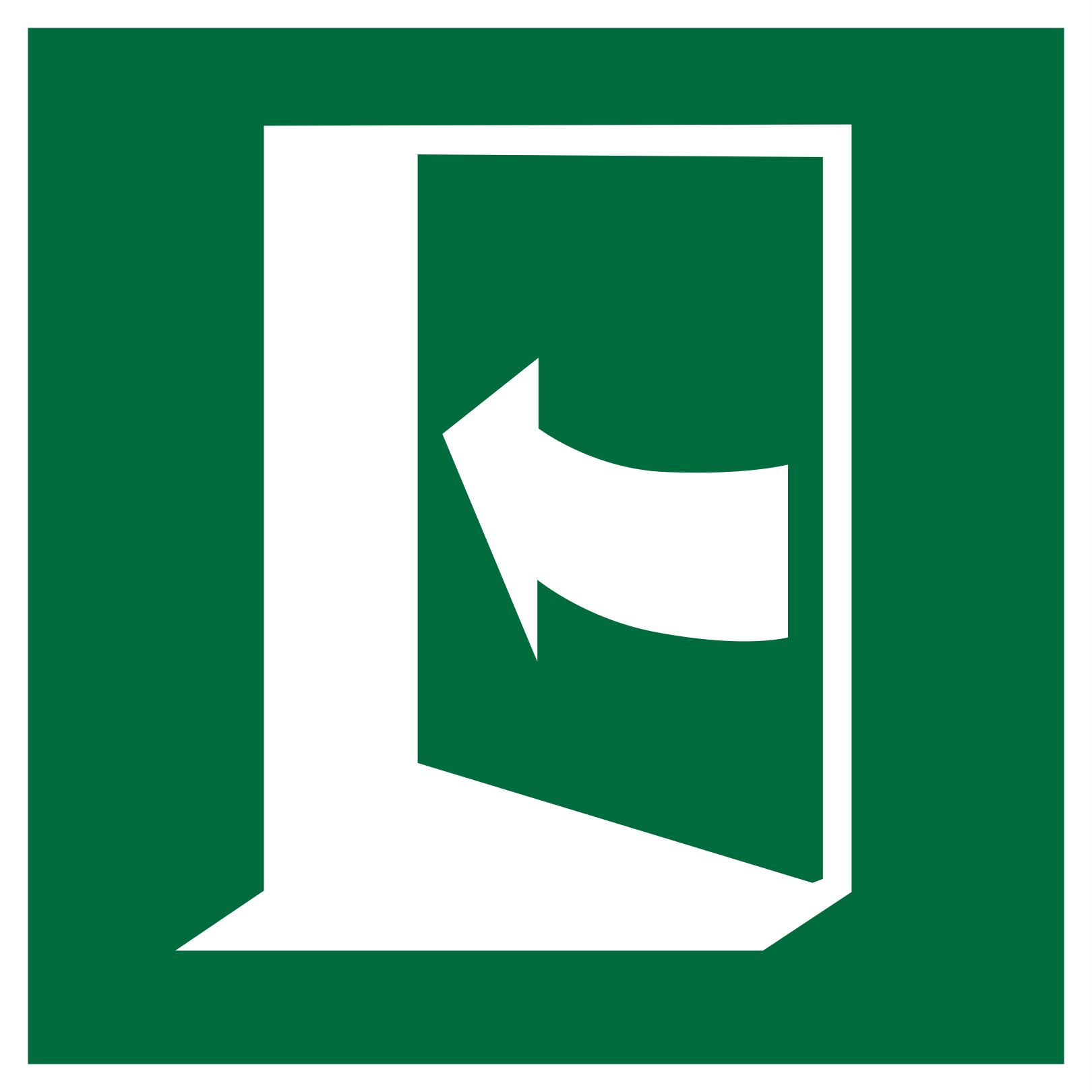 door opens by pushing on the left-hand side 