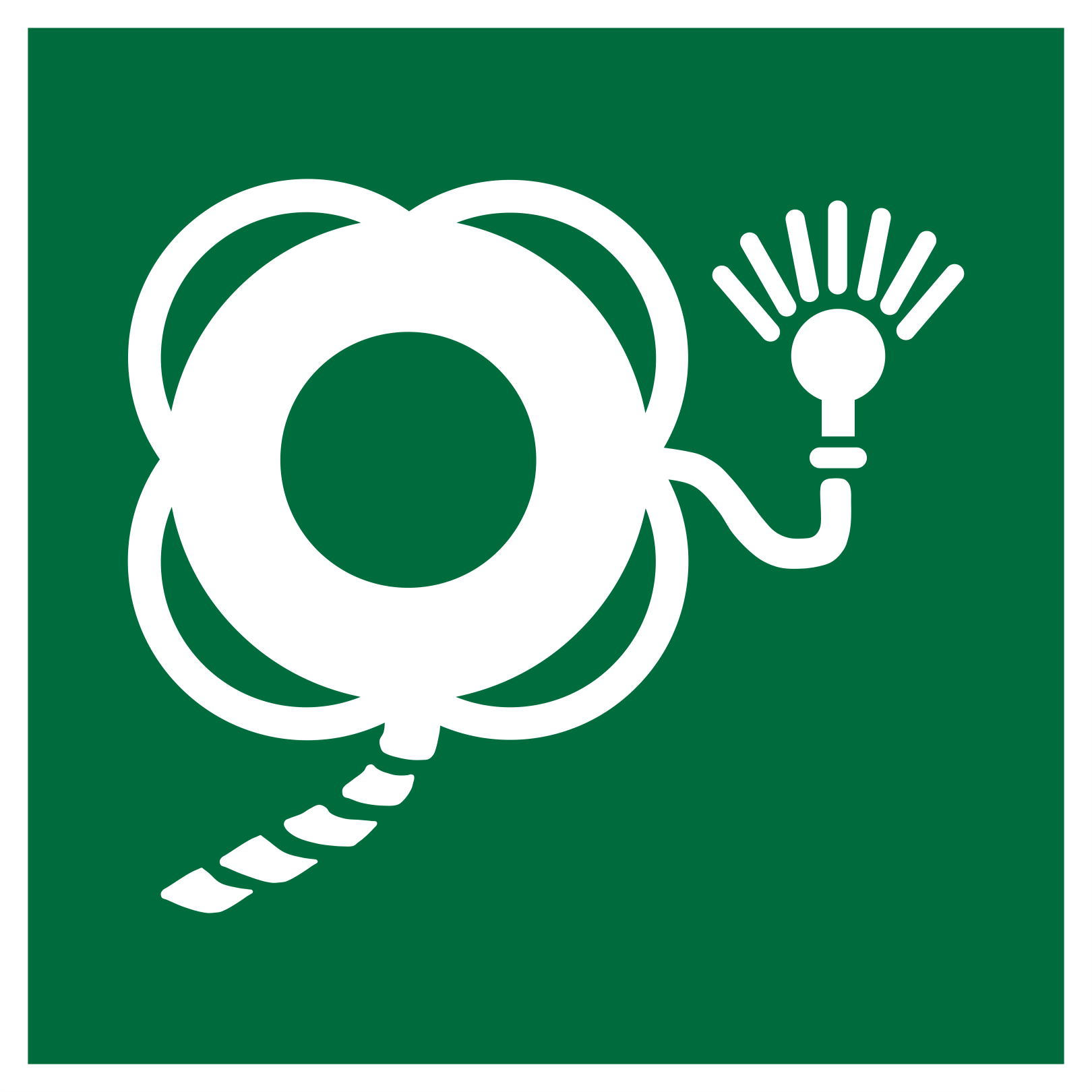 Lifebuoy with line and light 