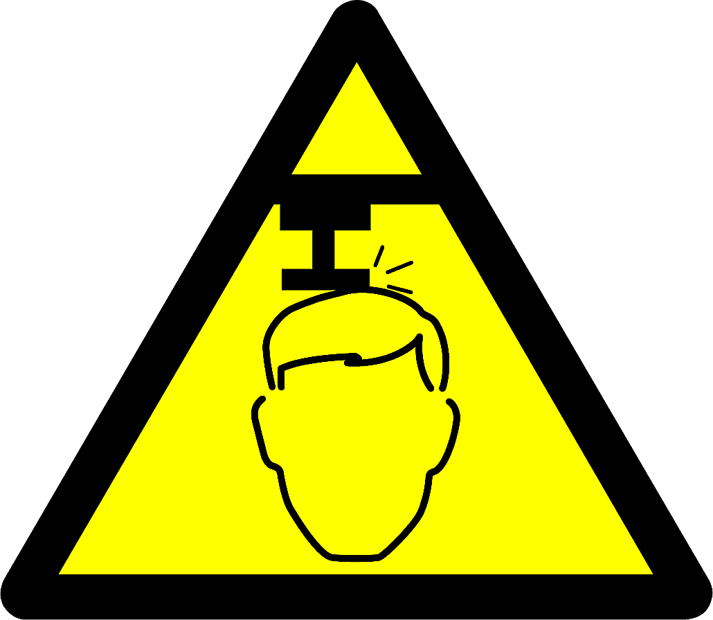 Caution fixed overhead hazard