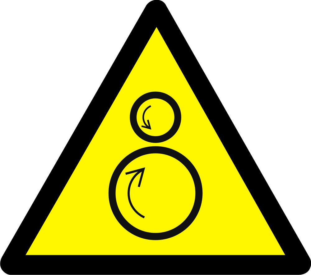 Warning counterrotating rollers