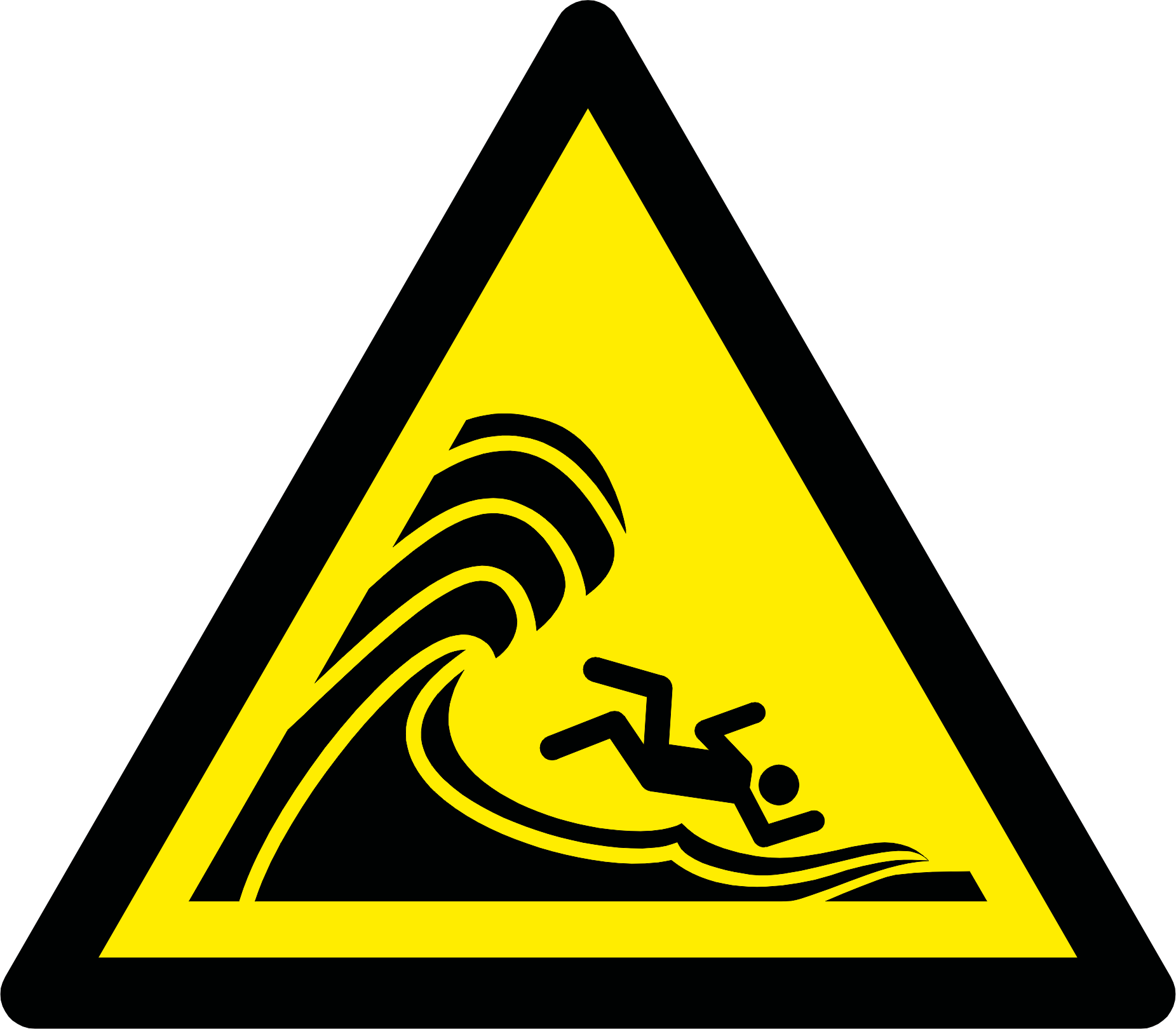 high surf or large breaking waves 