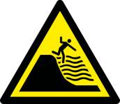 Sudden drop to deep water 
